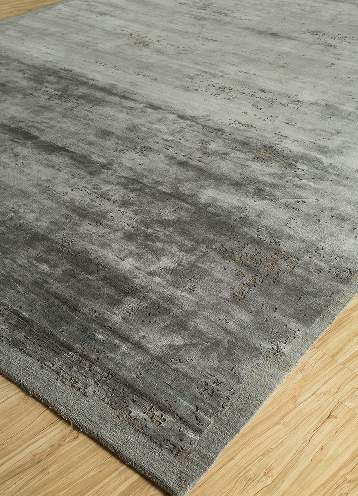 chaos theory by kavi grey and black wool and bamboo silk Hand Knotted Rug - FloorShot chaos theory by kavi grey and black wool and bamboo silk Hand Knotted Rug - FloorShot