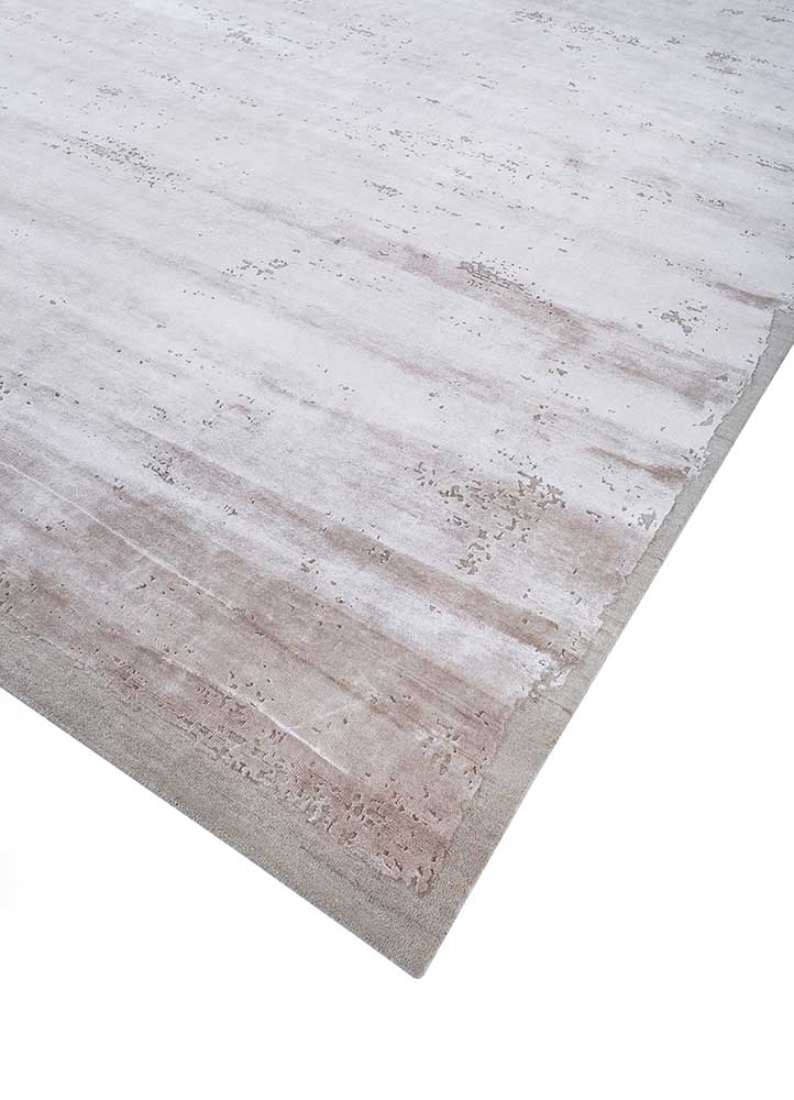 chaos theory by kavi beige and brown wool and bamboo silk Hand Knotted Rug - FloorShot