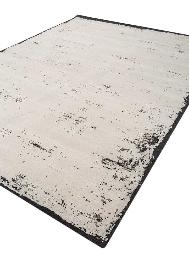 chaos theory by kavi ivory wool and bamboo silk Hand Knotted Rug - FloorShot