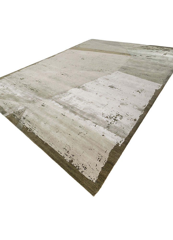 aakar by kavi green wool and bamboo silk Hand Knotted Rug - FloorShot aakar by kavi green wool and bamboo silk Hand Knotted Rug - FloorShot