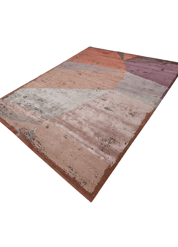 aakar by kavi red and orange wool and bamboo silk Hand Knotted Rug - FloorShot aakar by kavi red and orange wool and bamboo silk Hand Knotted Rug - FloorShot