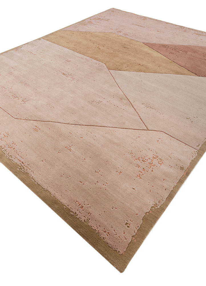 unfold by kavi pink and purple wool and bamboo silk Hand Knotted Rug - FloorShot unfold by kavi pink and purple wool and bamboo silk Hand Knotted Rug - FloorShot