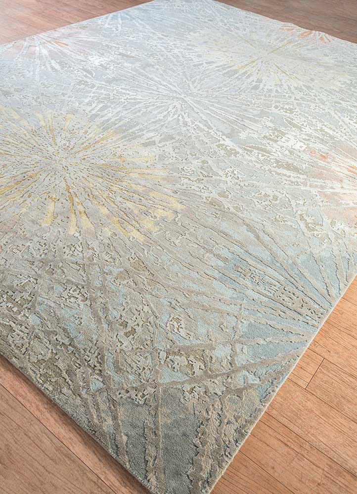 chaos theory by kavi grey and black wool and bamboo silk Hand Knotted Rug - FloorShot