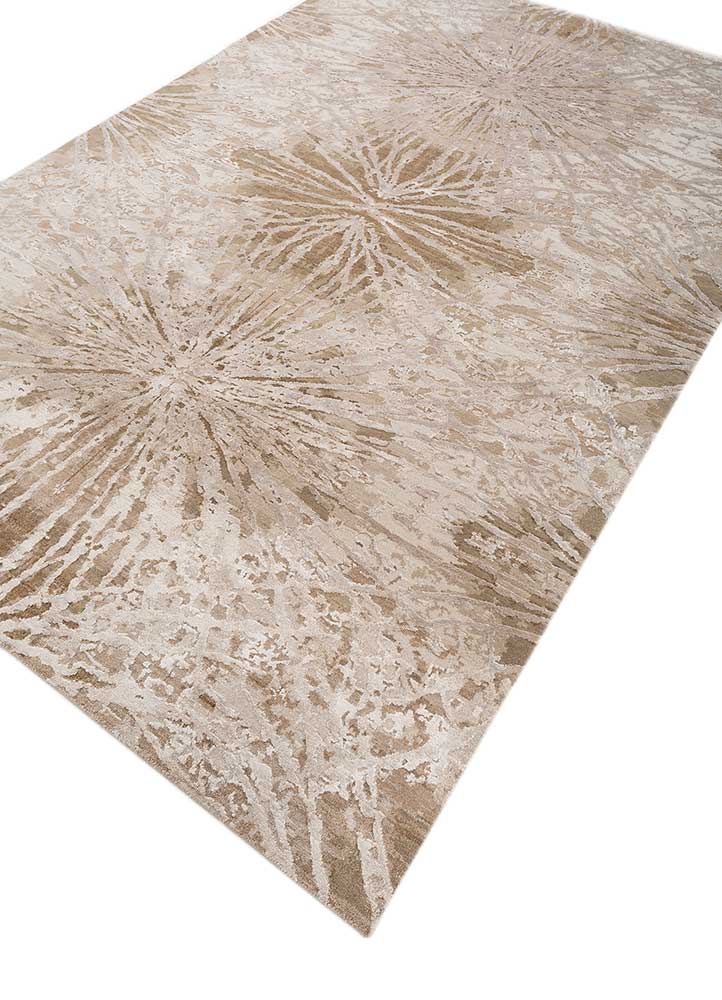 chaos theory by kavi ivory wool and bamboo silk Hand Knotted Rug - FloorShot