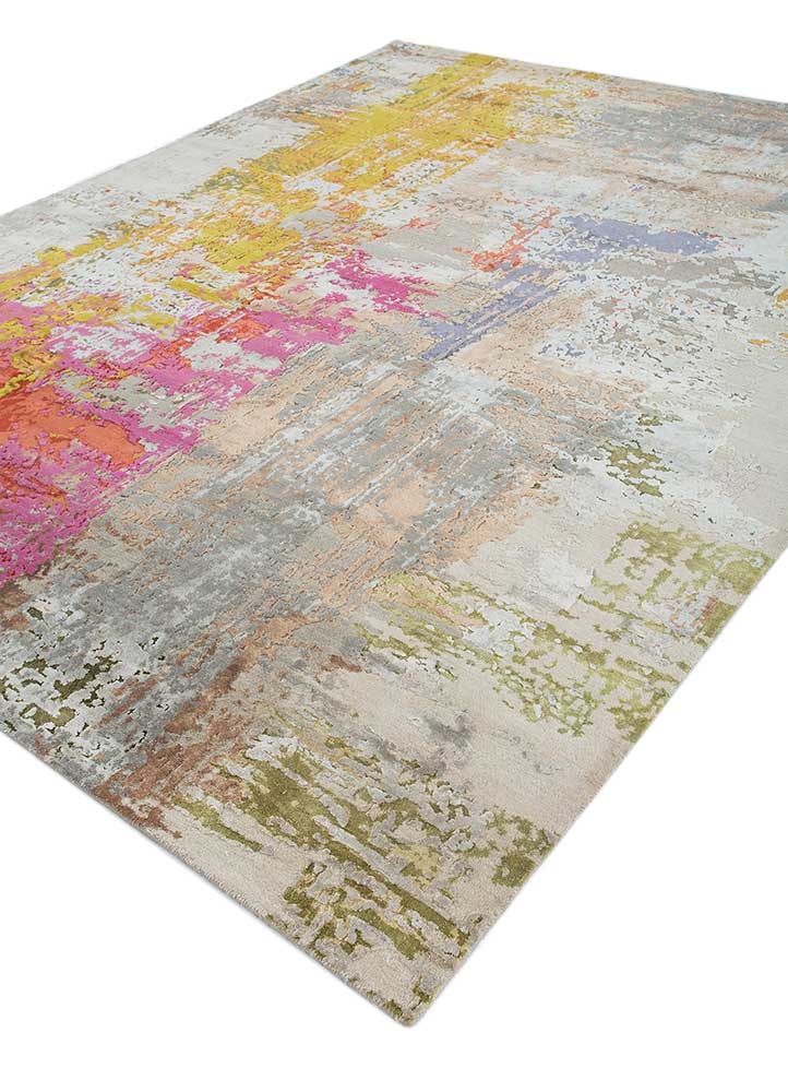 chaos theory by kavi multi wool and bamboo silk Hand Knotted Rug - FloorShot