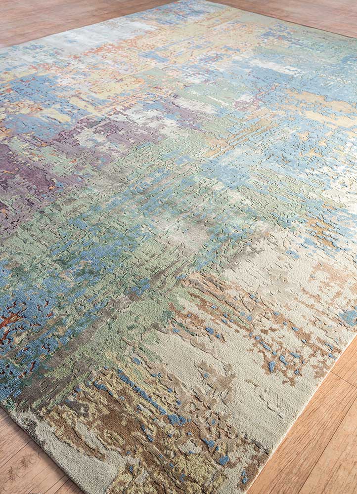 chaos theory by kavi multi wool and bamboo silk Hand Knotted Rug - FloorShot