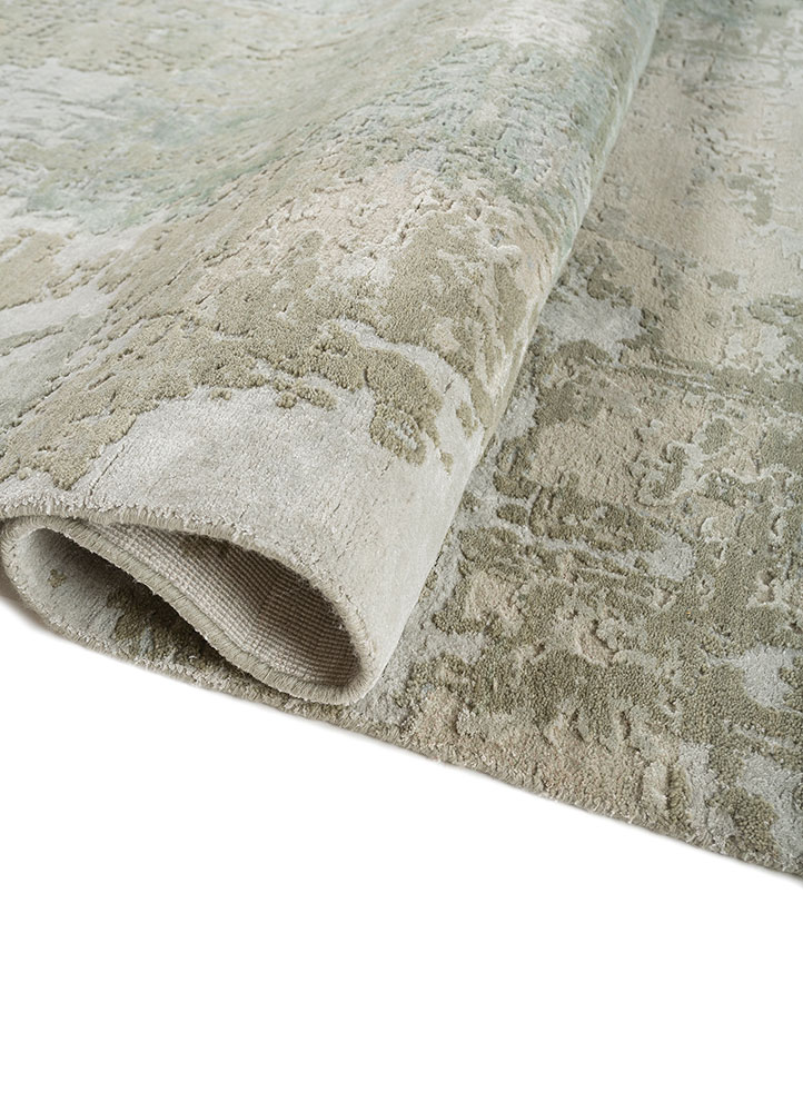 chaos theory by kavi green wool and bamboo silk Hand Knotted Rug - FloorShot
