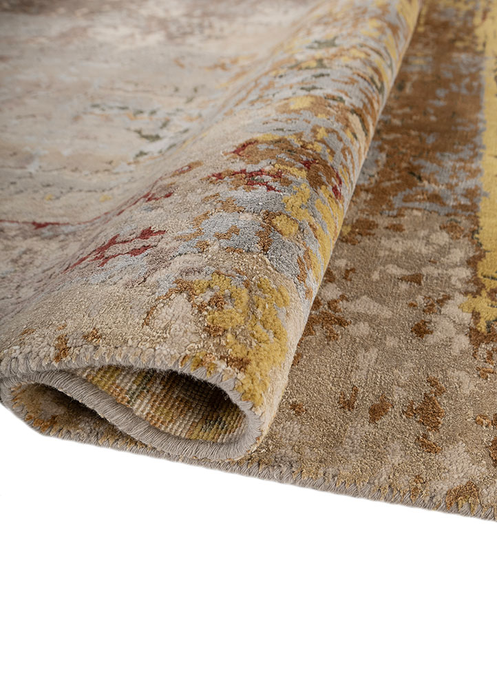 chaos theory by kavi grey and black wool and bamboo silk Hand Knotted Rug - FloorShot