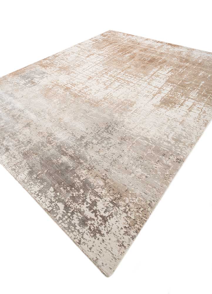 chaos theory by kavi ivory wool and bamboo silk Hand Knotted Rug - FloorShot