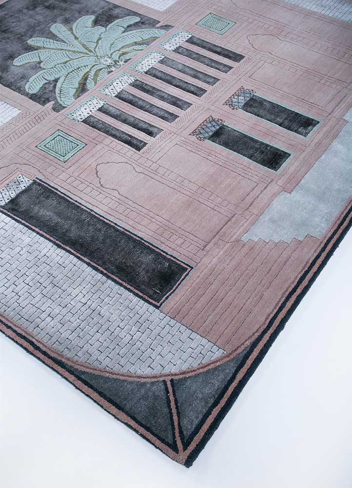 aprezo pink and purple wool and bamboo silk Hand Knotted Rug - FloorShot