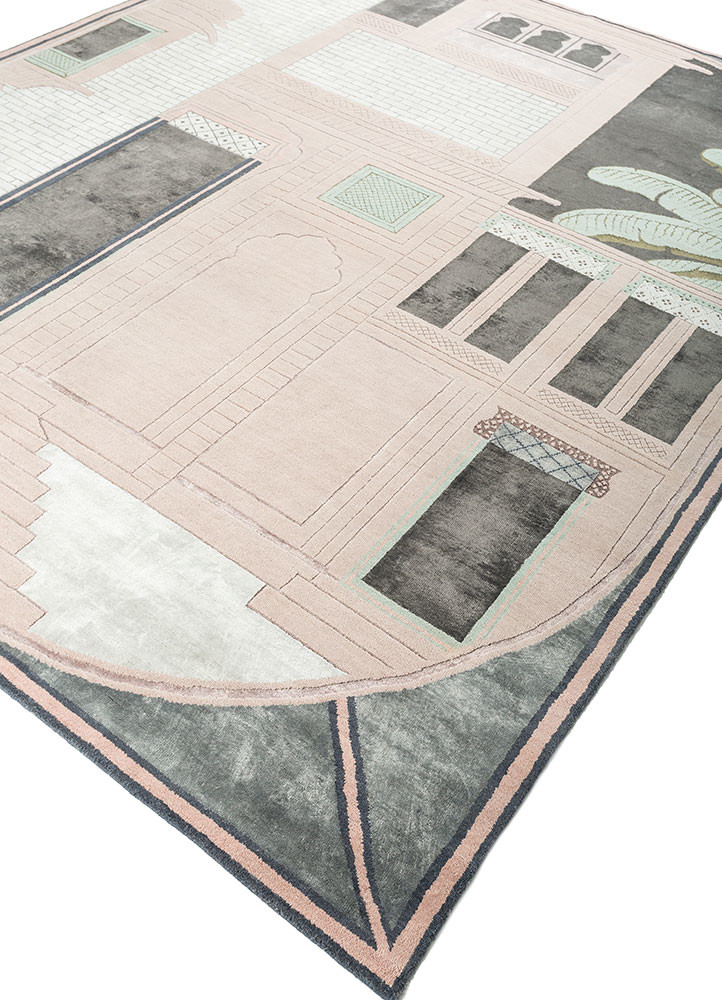 jaipur wunderkammer red and orange wool and bamboo silk Hand Knotted Rug - FloorShot jaipur wunderkammer red and orange wool and bamboo silk Hand Knotted Rug - FloorShot