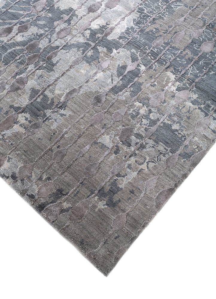 pansy beige and brown wool and bamboo silk Hand Knotted Rug - FloorShot pansy beige and brown wool and bamboo silk Hand Knotted Rug - FloorShot