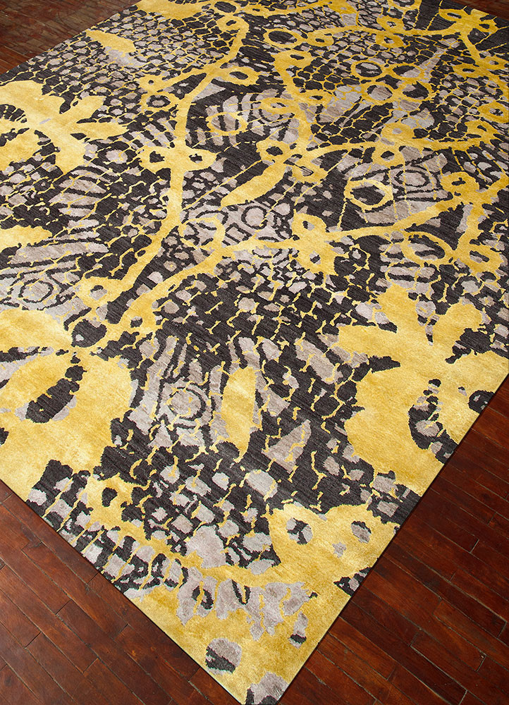 pansy beige and brown wool and bamboo silk Hand Knotted Rug - FloorShot pansy beige and brown wool and bamboo silk Hand Knotted Rug - FloorShot