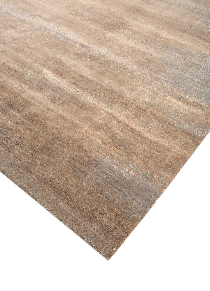 afterglow by kavi grey and black wool and bamboo silk Hand Knotted Rug - FloorShot