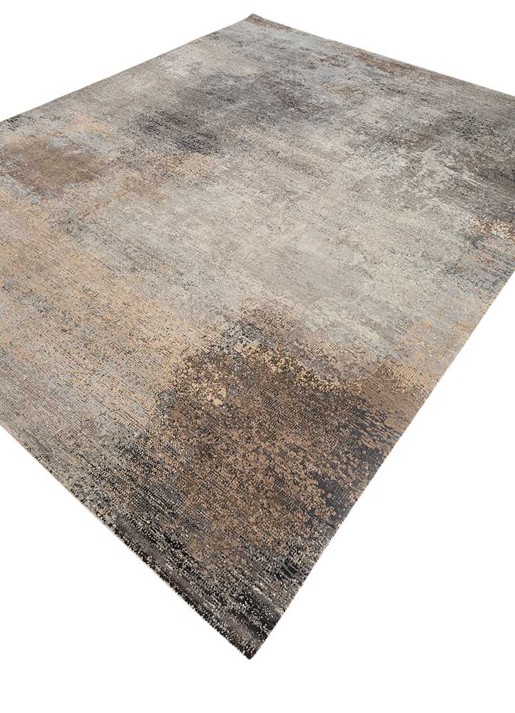 afterglow by kavi ivory wool and bamboo silk Hand Knotted Rug - FloorShot
