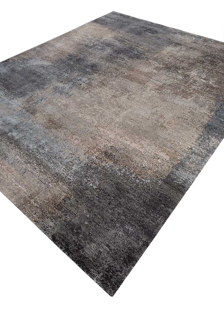 afterglow by kavi ivory wool and bamboo silk Hand Knotted Rug - FloorShot