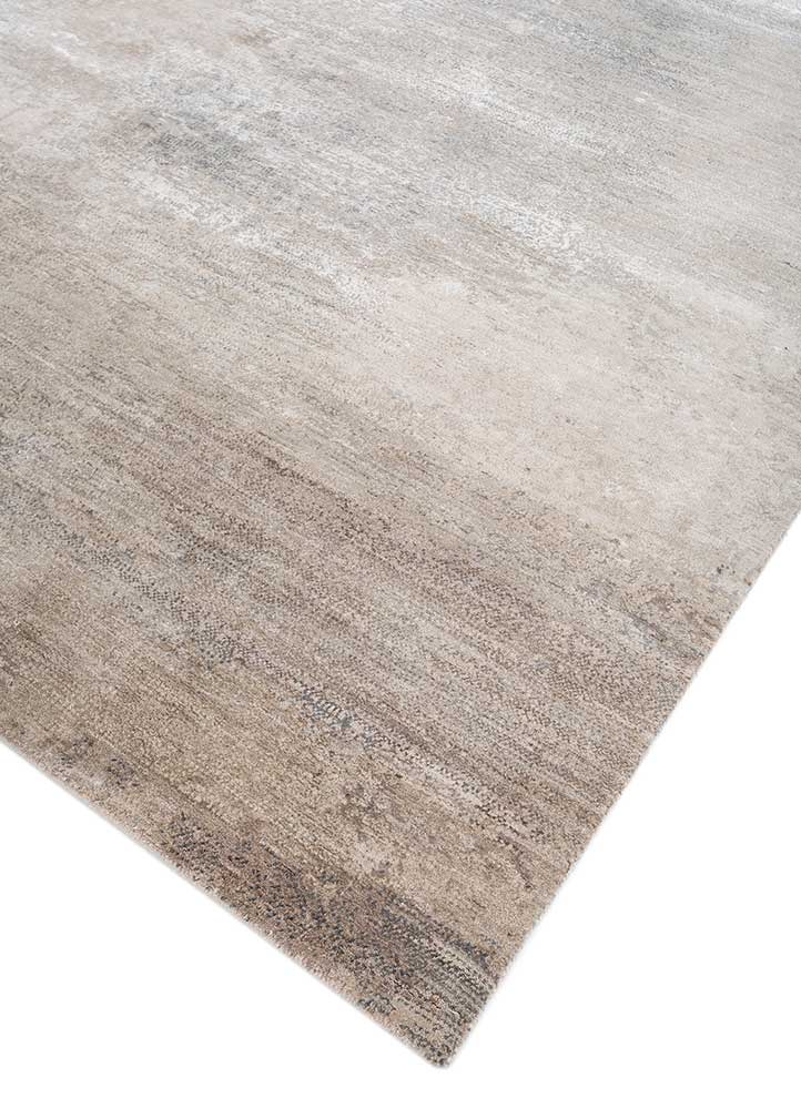 afterglow by kavi ivory wool and bamboo silk Hand Knotted Rug - FloorShot