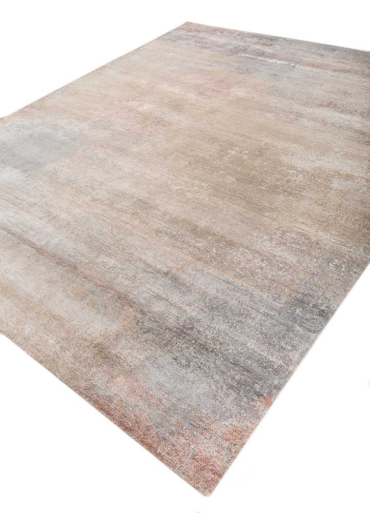 afterglow by kavi ivory wool and bamboo silk Hand Knotted Rug - FloorShot