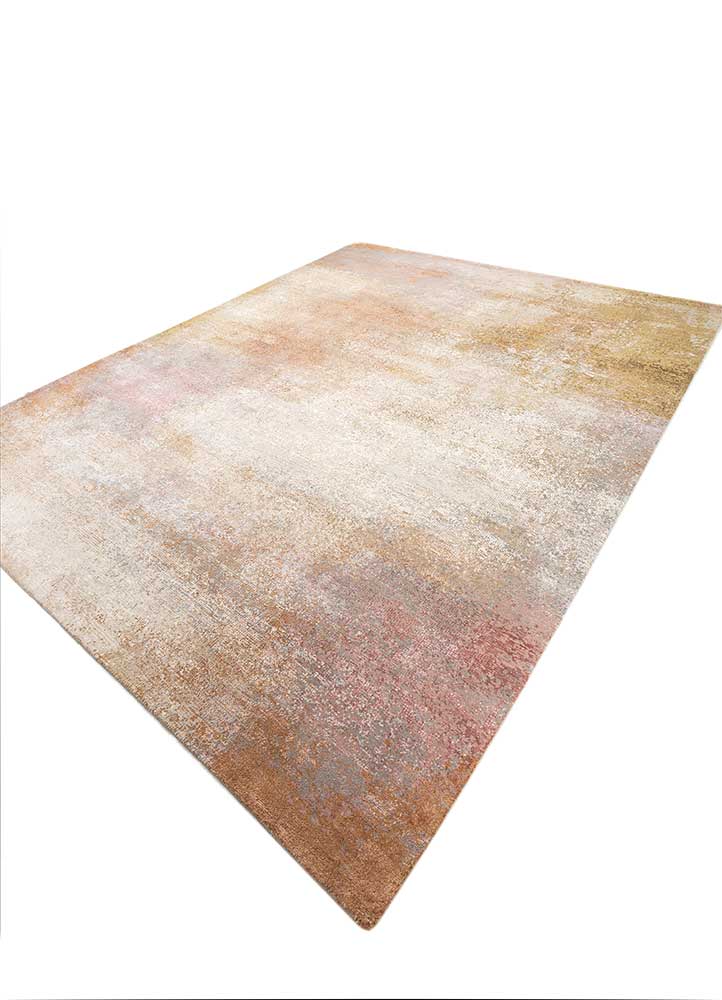 afterglow by kavi ivory wool and bamboo silk Hand Knotted Rug - FloorShot