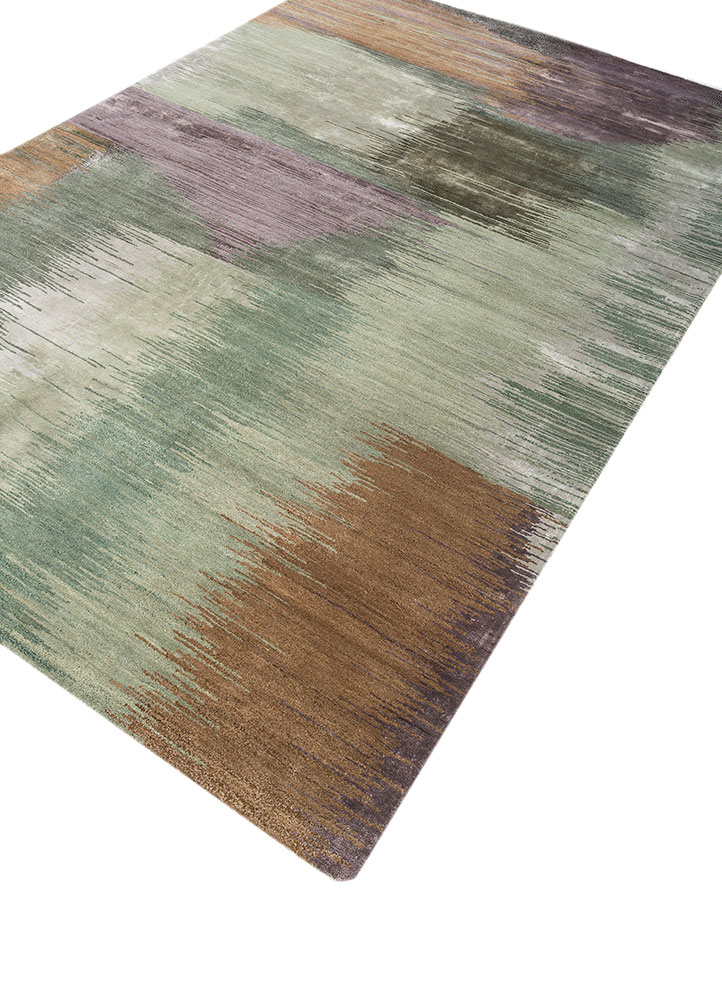 afterglow by kavi green wool and bamboo silk Hand Knotted Rug - FloorShot afterglow by kavi green wool and bamboo silk Hand Knotted Rug - FloorShot