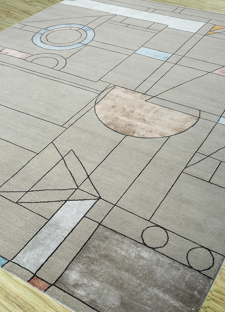 chaos theory by kavi grey and black wool and bamboo silk Hand Knotted Rug - FloorShot chaos theory by kavi grey and black wool and bamboo silk Hand Knotted Rug - FloorShot