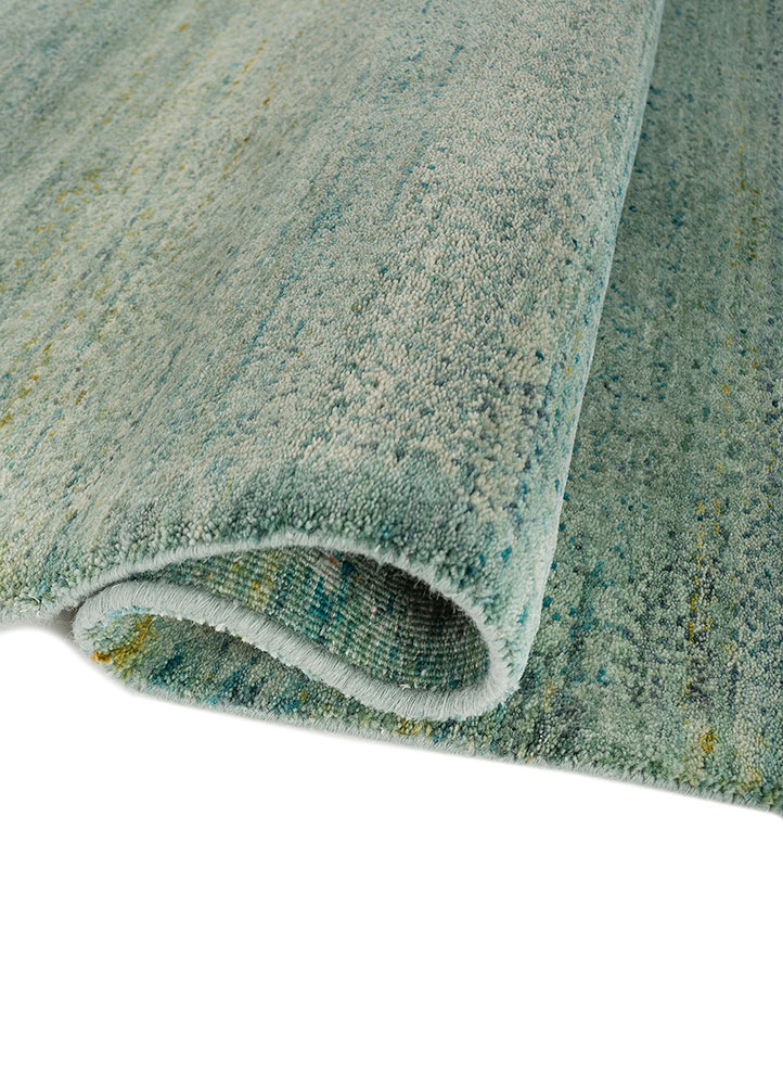 aprezo blue wool Hand Knotted Rug - FloorShot