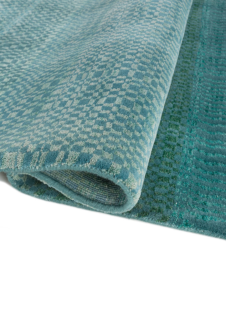 aprezo green wool Hand Knotted Rug - FloorShot aprezo green wool Hand Knotted Rug - FloorShot