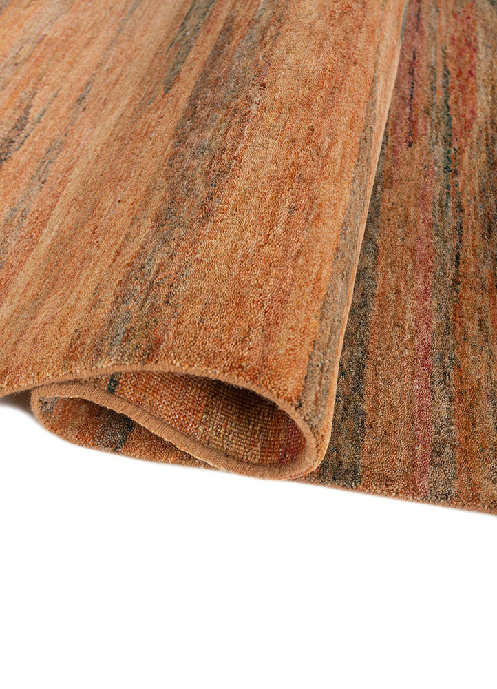 aprezo red and orange wool Hand Knotted Rug - FloorShot aprezo red and orange wool Hand Knotted Rug - FloorShot