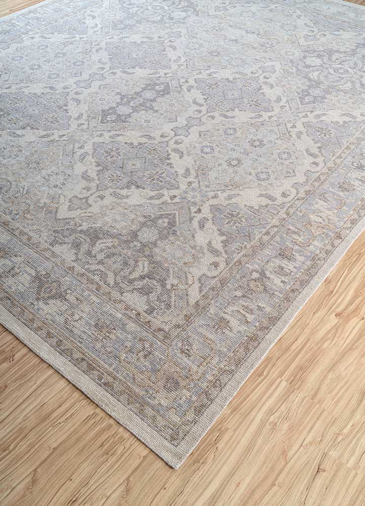 erbe grey and black wool Hand Knotted Rug - FloorShot