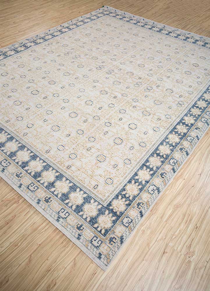 erbe ivory wool Hand Knotted Rug - FloorShot