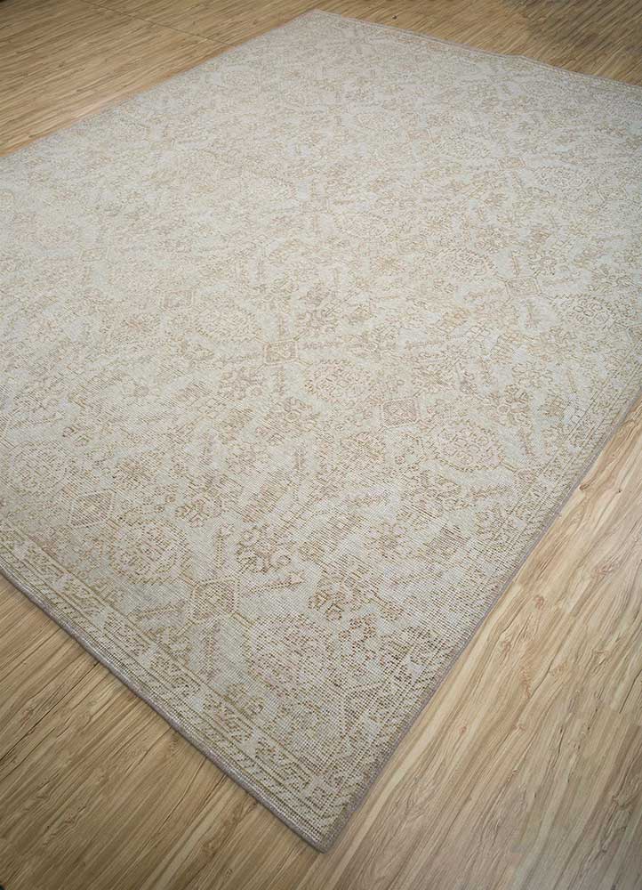 erbe ivory wool Hand Knotted Rug - FloorShot