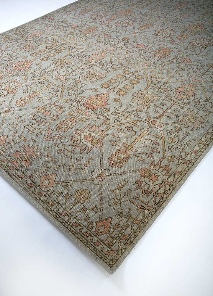 erbe beige and brown wool Hand Knotted Rug - FloorShot