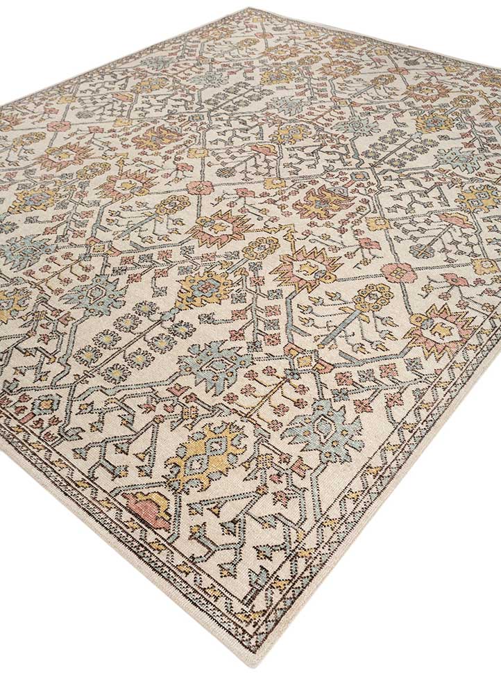 erbe ivory wool Hand Knotted Rug - FloorShot