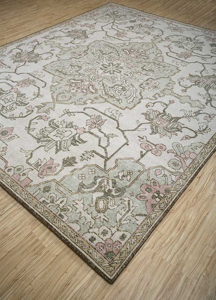 erbe ivory wool Hand Knotted Rug - FloorShot