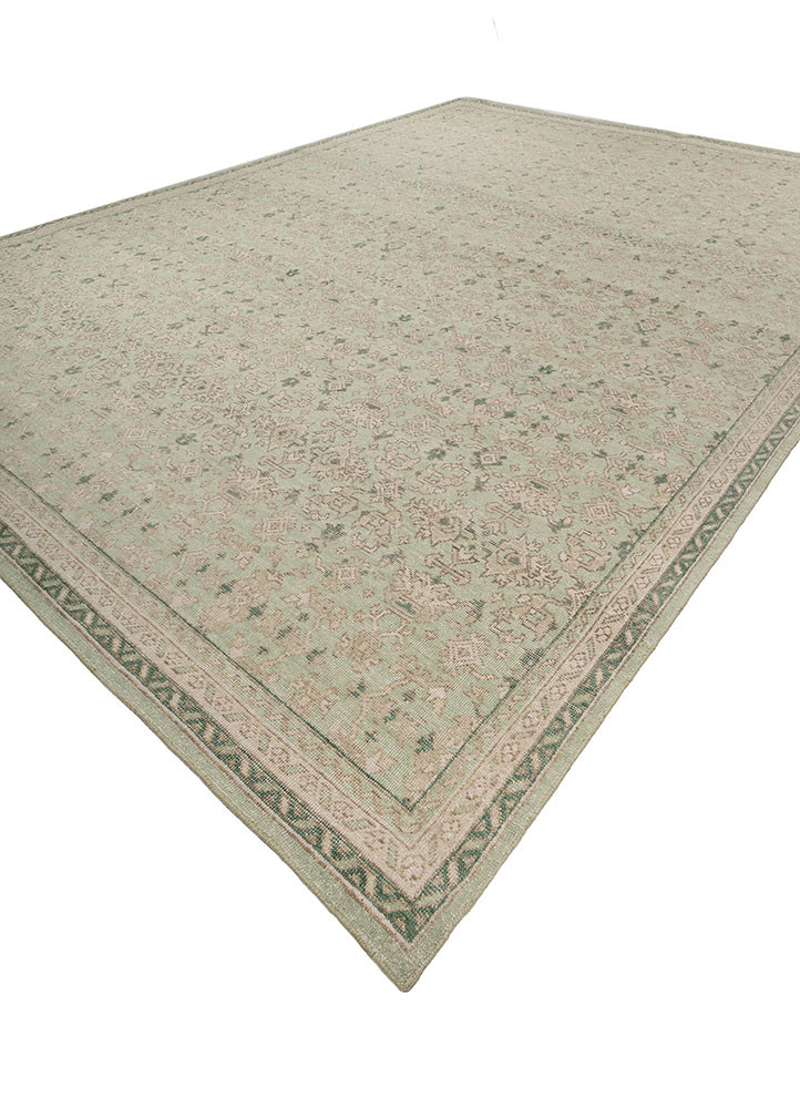 erbe green wool Hand Knotted Rug - FloorShot erbe green wool Hand Knotted Rug - FloorShot