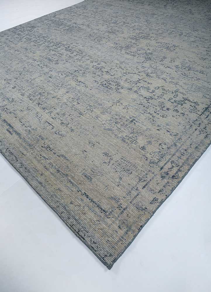 erbe blue wool Hand Knotted Rug - FloorShot erbe blue wool Hand Knotted Rug - FloorShot