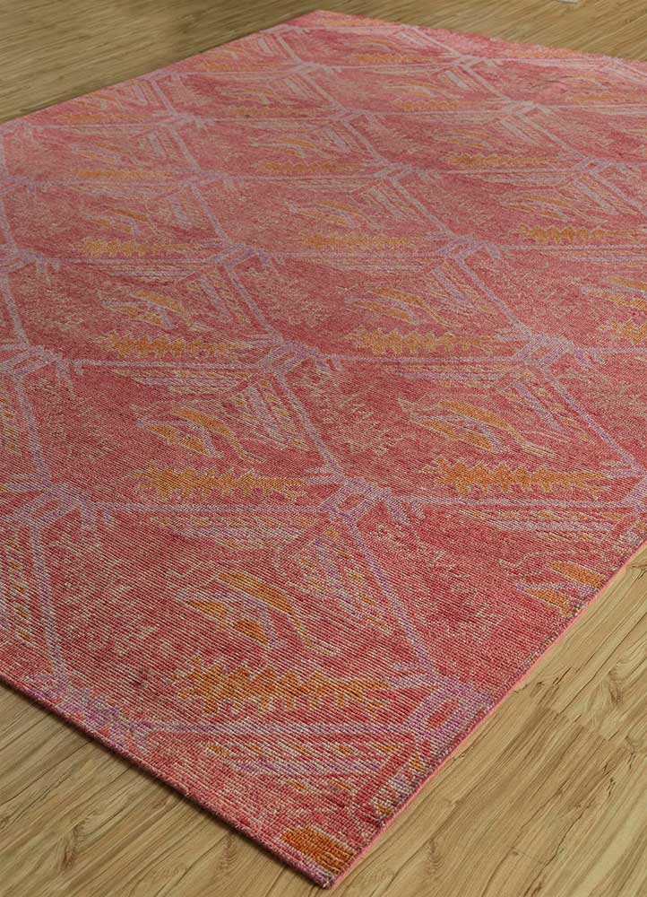 erbe red and orange wool Hand Knotted Rug - FloorShot