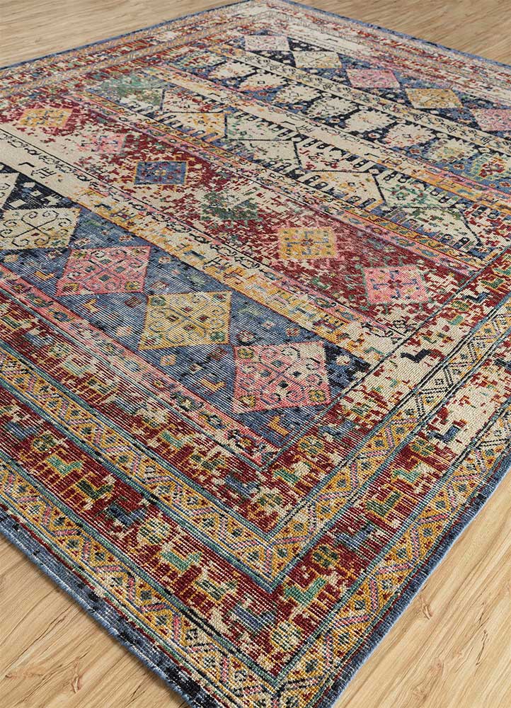 erbe blue wool Hand Knotted Rug - FloorShot