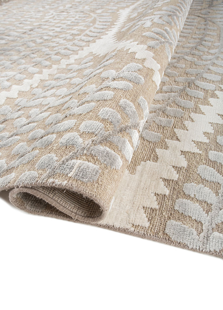 erbe grey and black wool and bamboo silk Hand Knotted Rug - FloorShot erbe grey and black wool and bamboo silk Hand Knotted Rug - FloorShot