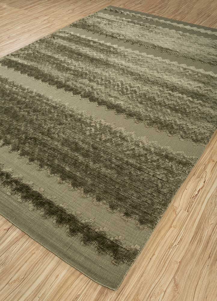 acar green bamboo silk Hand Loom Rug - FloorShot