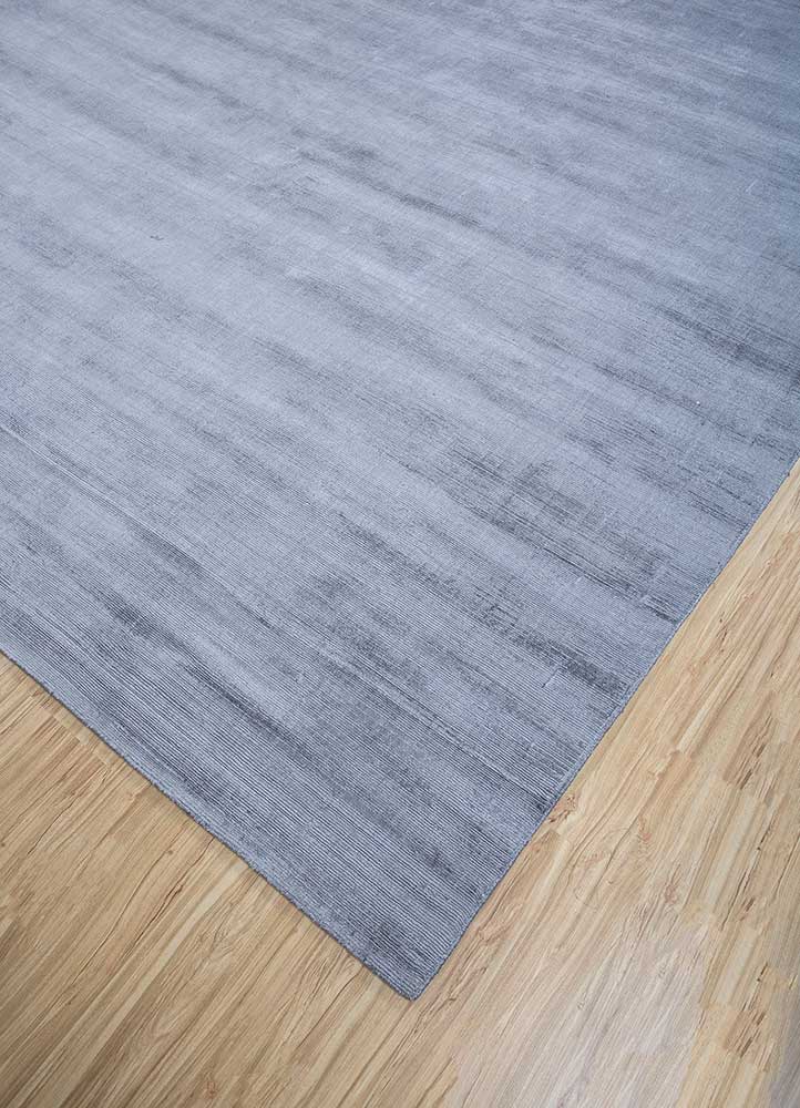 acar blue bamboo silk Hand Loom Rug - FloorShot