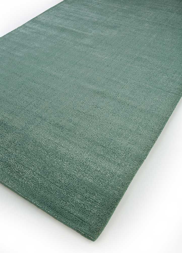 basis green wool and viscose Hand Loom Rug - FloorShot