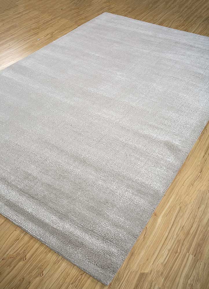 basis ivory wool and viscose Hand Loom Rug - FloorShot