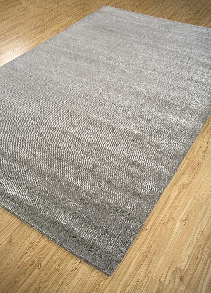 basis grey and black wool and viscose Hand Loom Rug - FloorShot