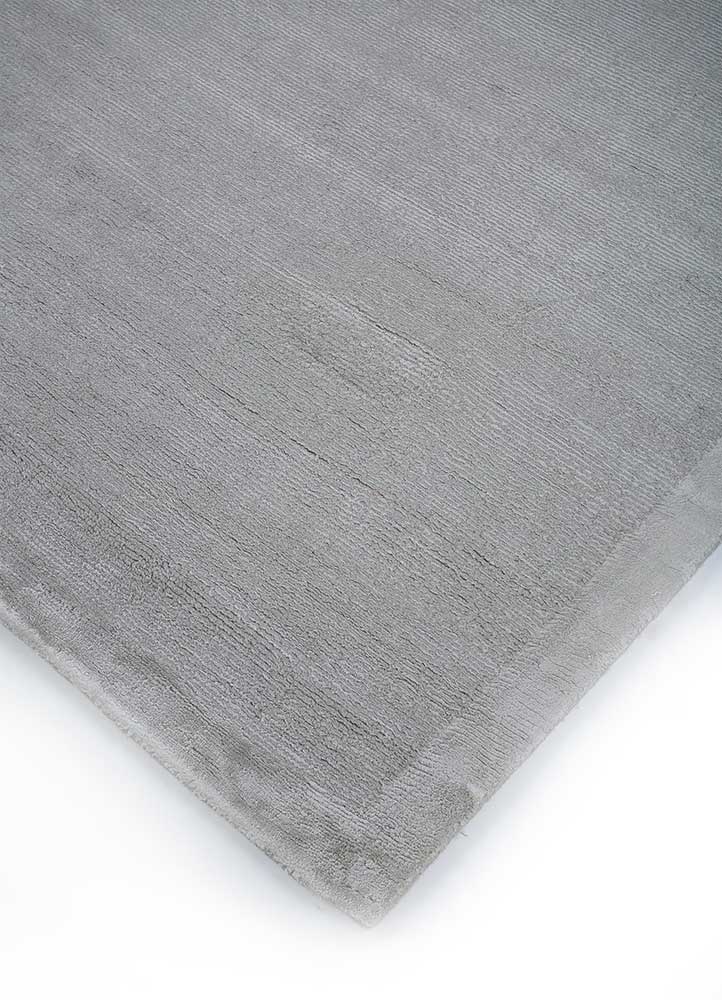 basis grey and black wool and viscose Hand Loom Rug - FloorShot