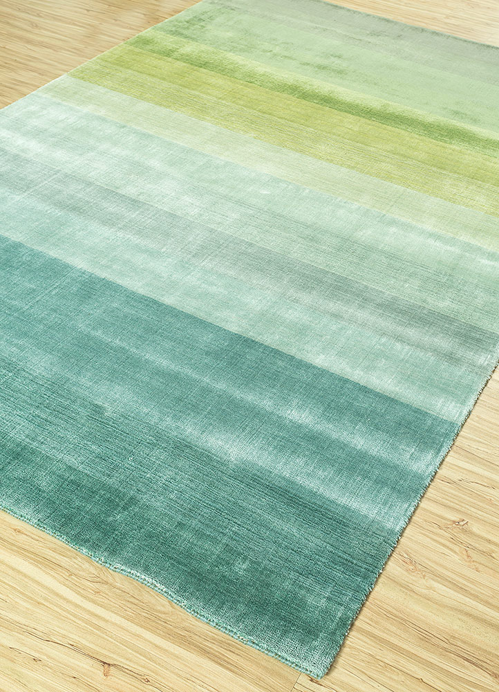 basis green viscose Hand Loom Rug - FloorShot