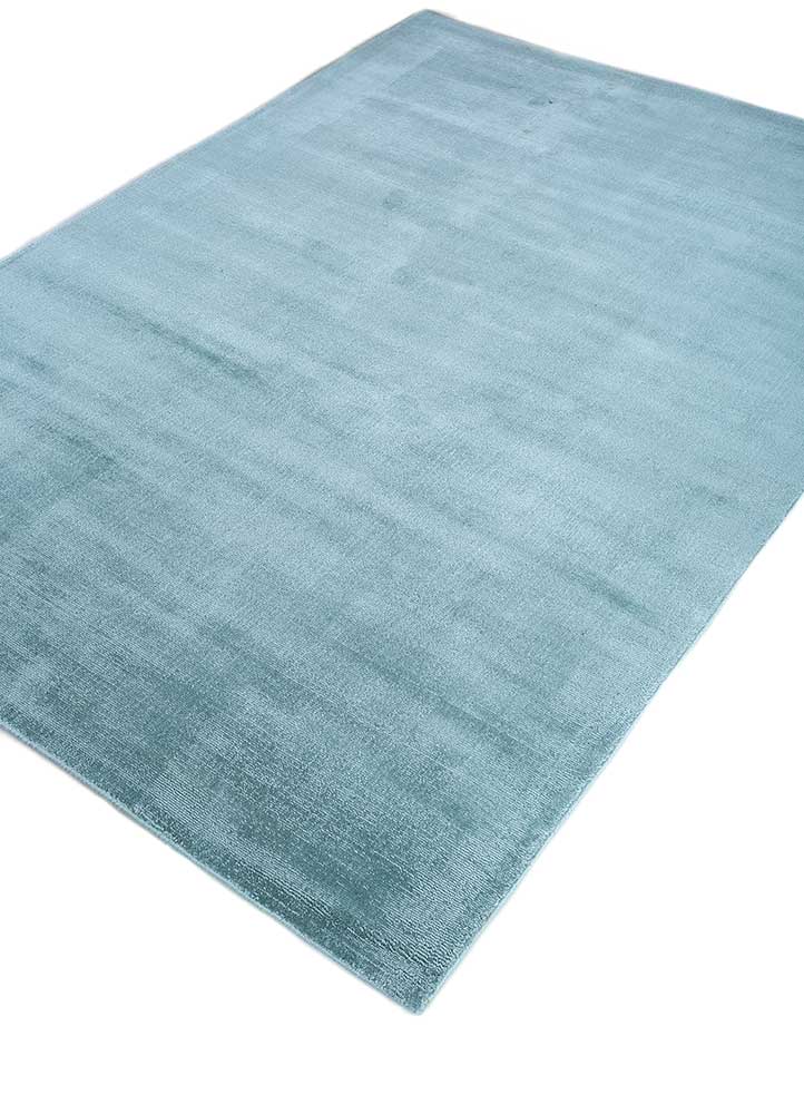 basis blue viscose Hand Loom Rug - FloorShot