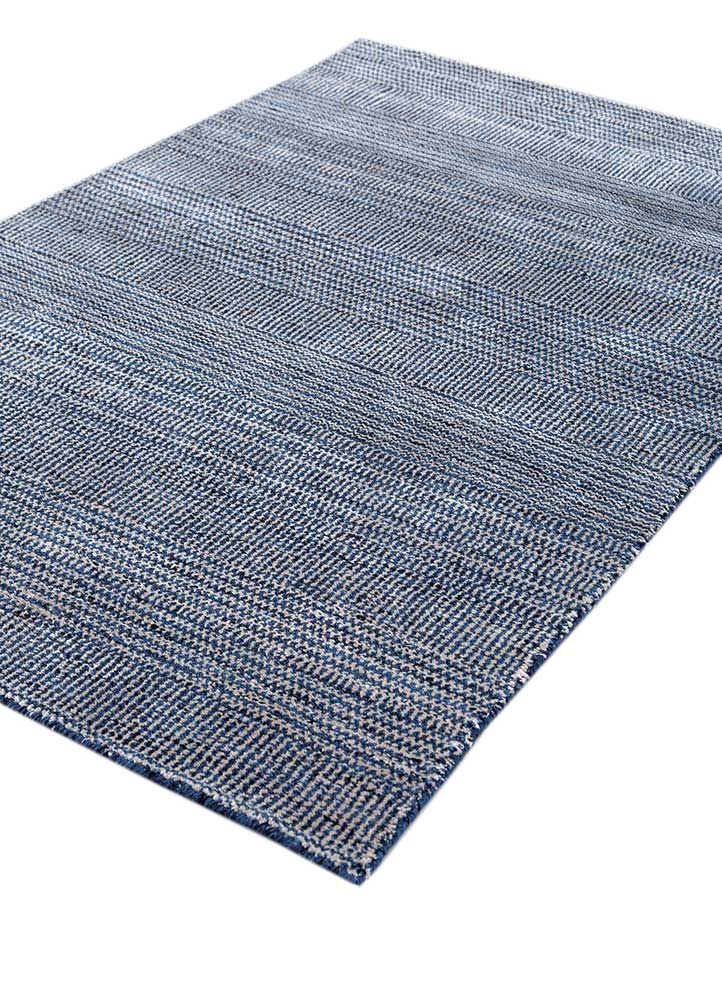 konstrukt blue wool and bamboo silk Hand Loom Rug - FloorShot