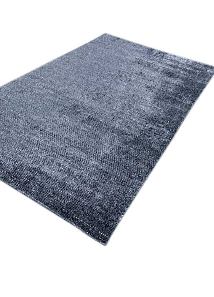 yasmin blue wool and bamboo silk Hand Loom Rug - FloorShot