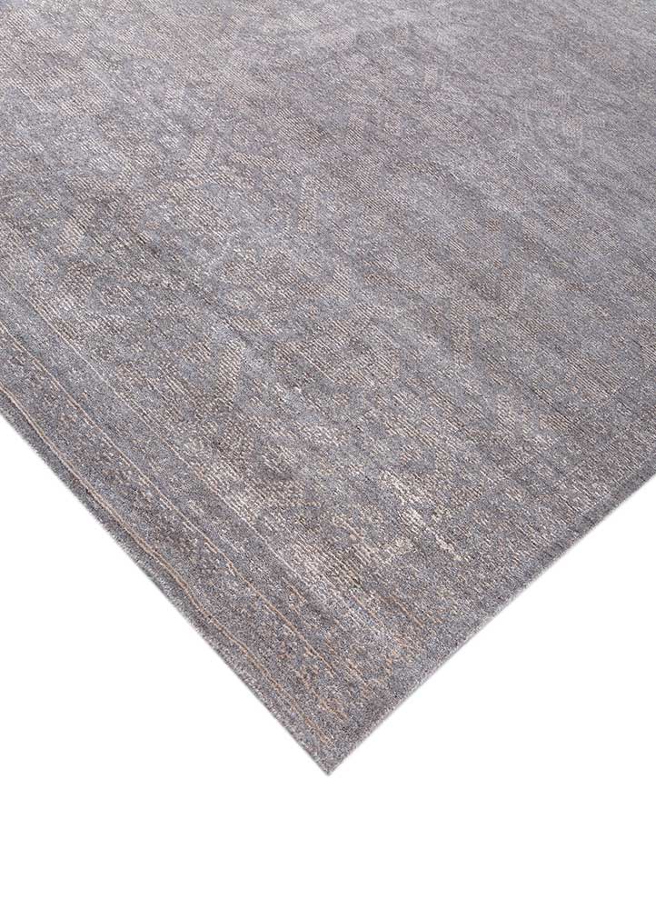 acar beige and brown wool and bamboo silk Hand Loom Rug - FloorShot